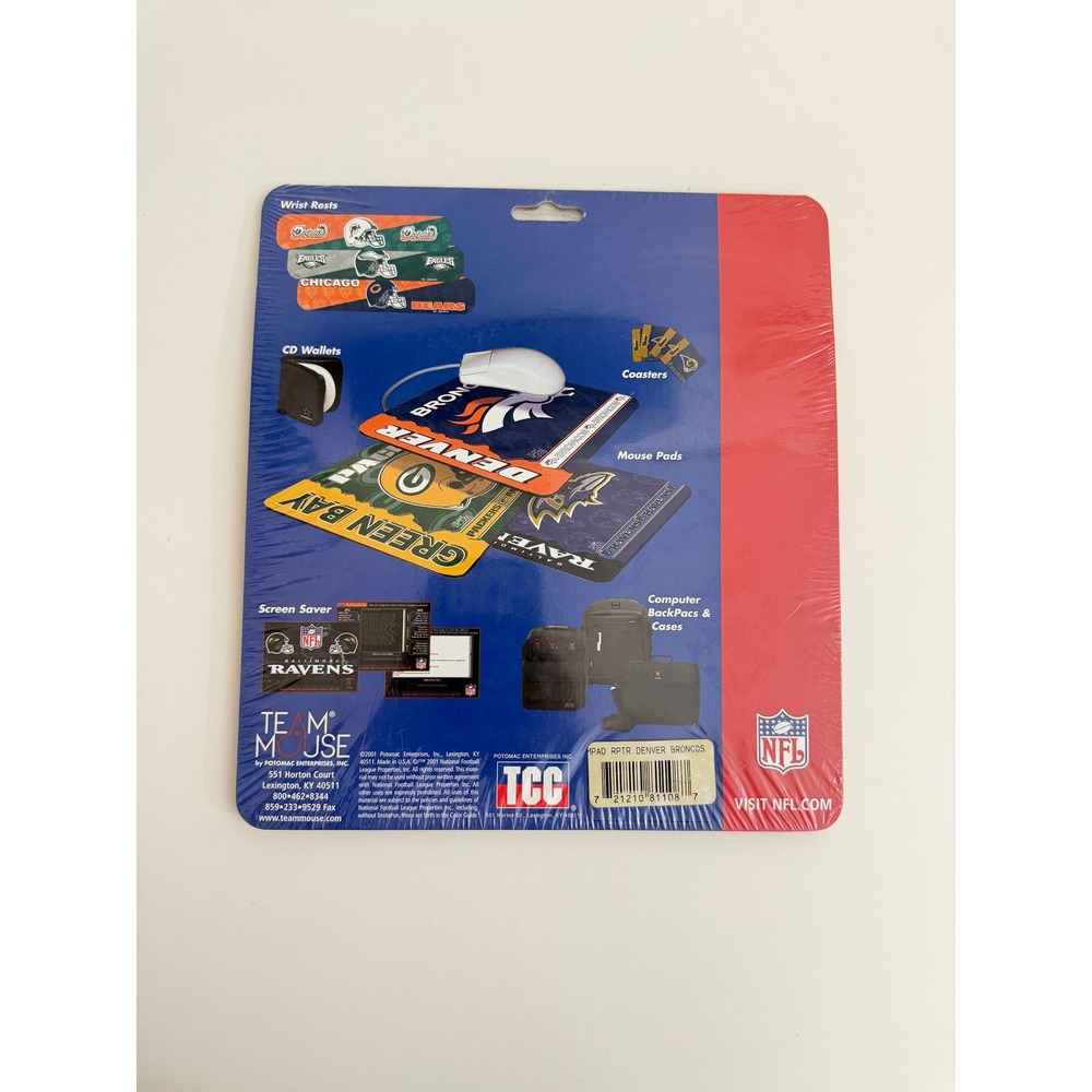 Vintage Denver Broncos NFL Mouse Pad Team Mouse 2000 Sealed New Old Stock - Picture 2 of 3